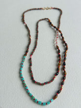 Load image into Gallery viewer, Tiger Eye And Turquoise Knotted Necklace