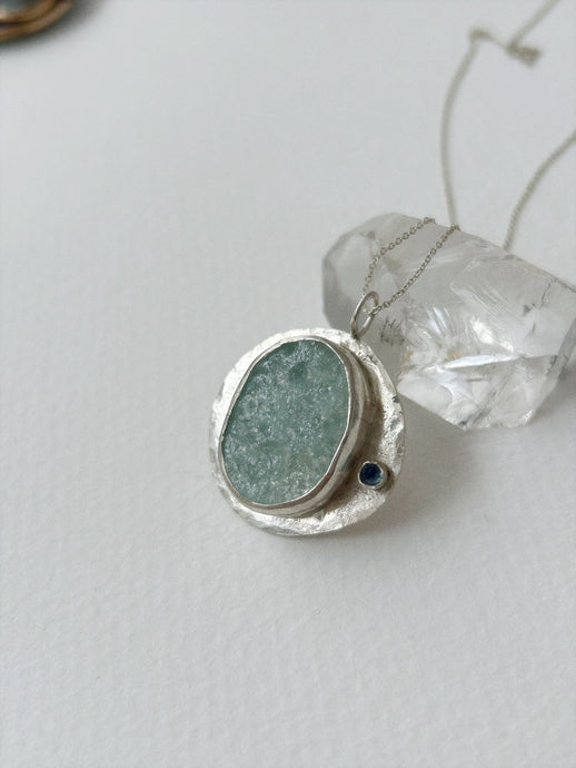 Iceberg Aquamarine And Sapphire Necklace