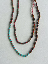 Load image into Gallery viewer, Tiger Eye And Turquoise Knotted Necklace