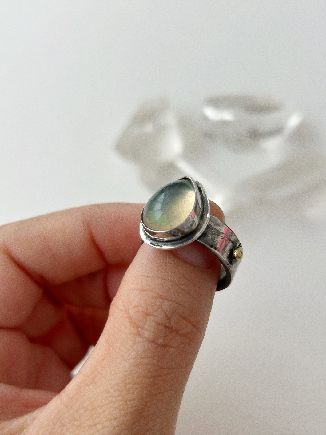 Opal Gold Pebble Ring