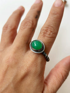 Chrysoprase Twist Ring