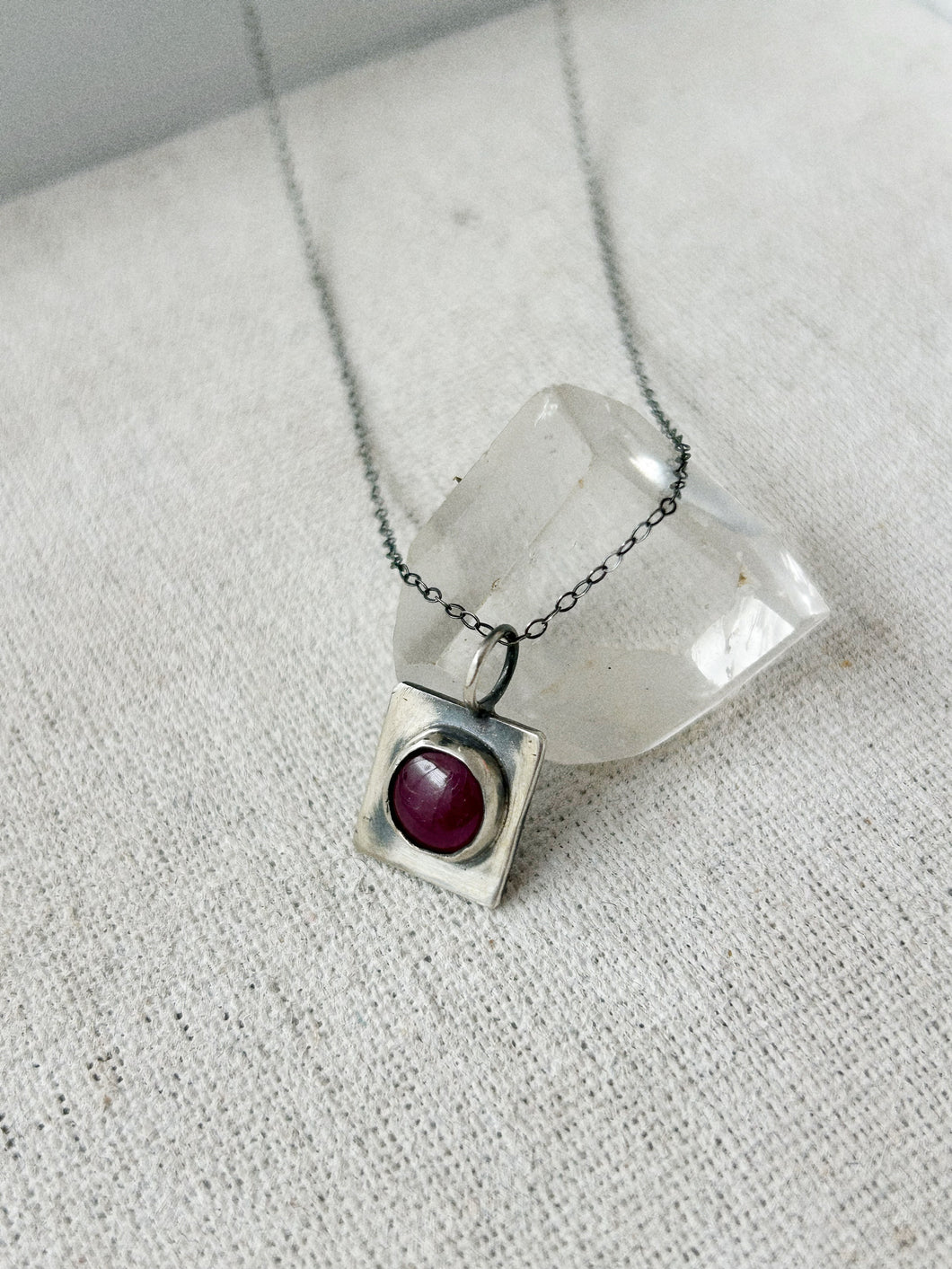 Round Ruby Necklace