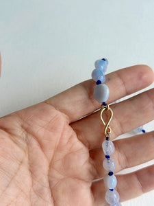 Blue Lace Agate Knotted Necklace