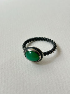 Chrysoprase Twist Ring