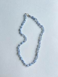 Blue Lace Agate Knotted Necklace