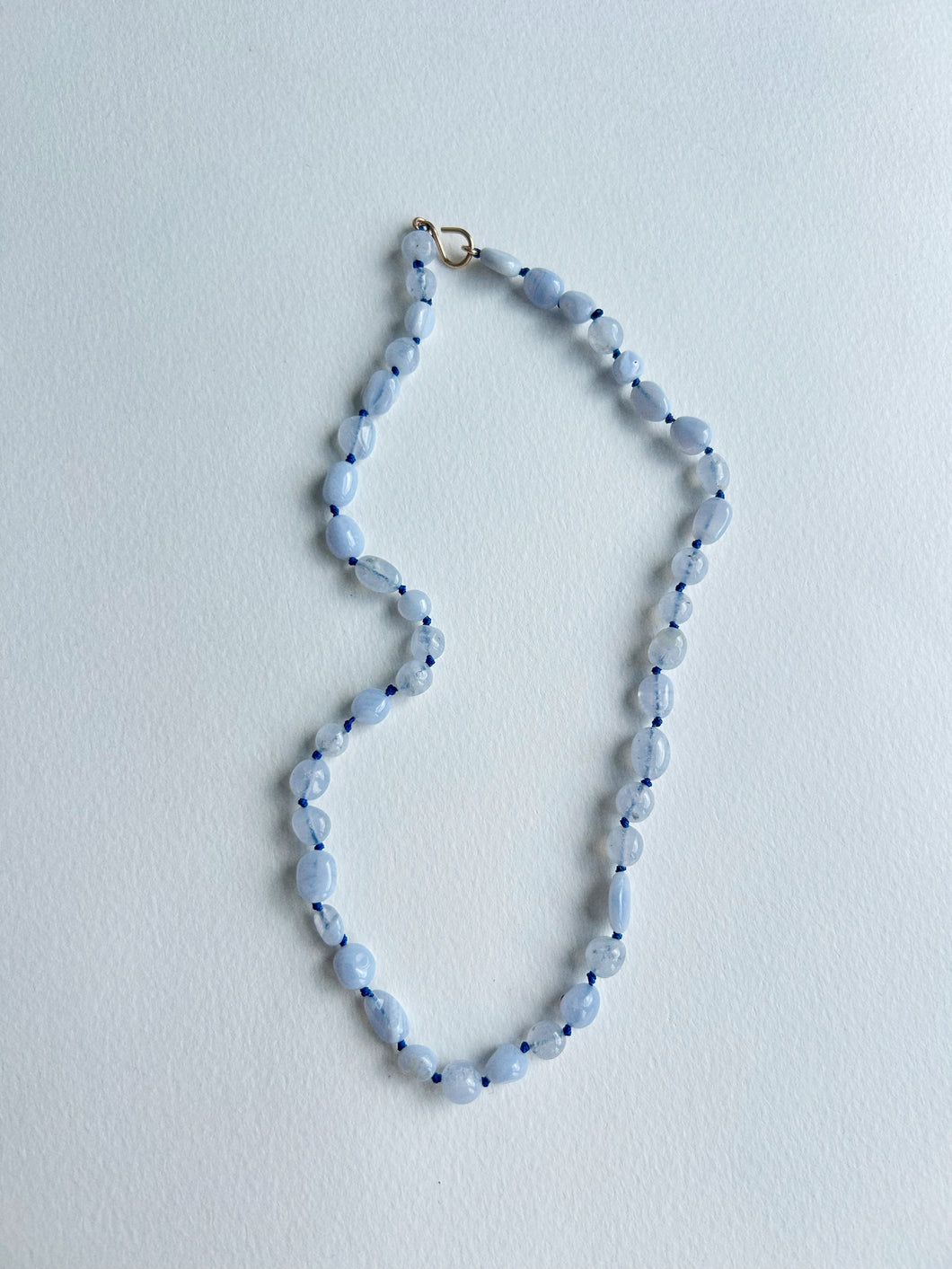 Blue Lace Agate Knotted Necklace