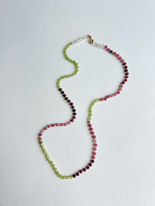 Garnet And Peridot Necklace