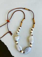 Load image into Gallery viewer, Blue Lace Agate and Pearl Necklace No 2