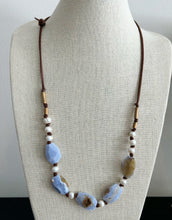 Load image into Gallery viewer, Blue Lace Agate And Pearl Necklace