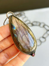 Load image into Gallery viewer, Labradorite and Ruby Necklace