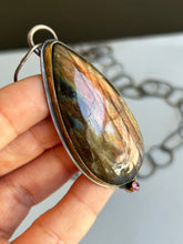 Load image into Gallery viewer, Labradorite and Ruby Necklace