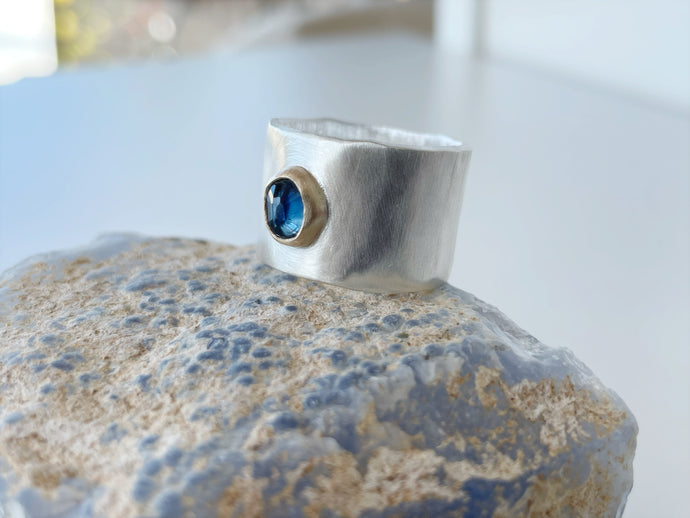 Sapphire Gold And Silver Ring