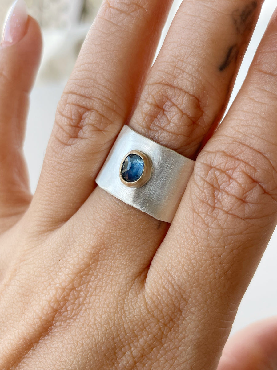 Sapphire Gold And Silver Ring