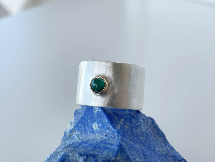 Emerald Silver And Gold Ring