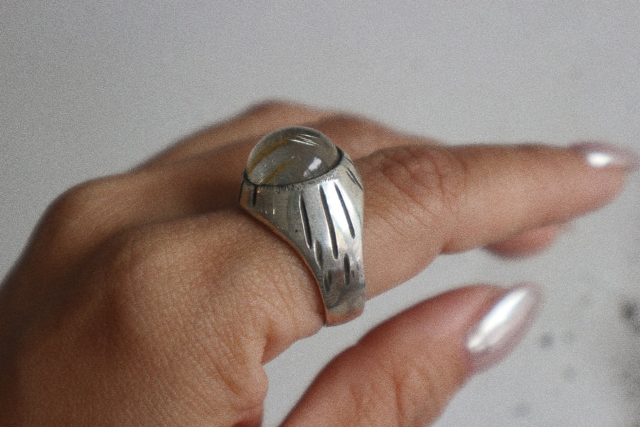 Rutilated Quartz Ring 8.5
