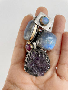 Amethyst And Sapphire Ring