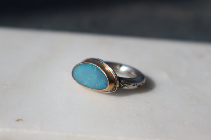 Australian Opal Bold Ring Size 7