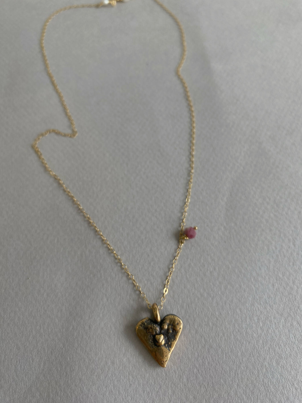 Heart And Tourmaline Necklace
