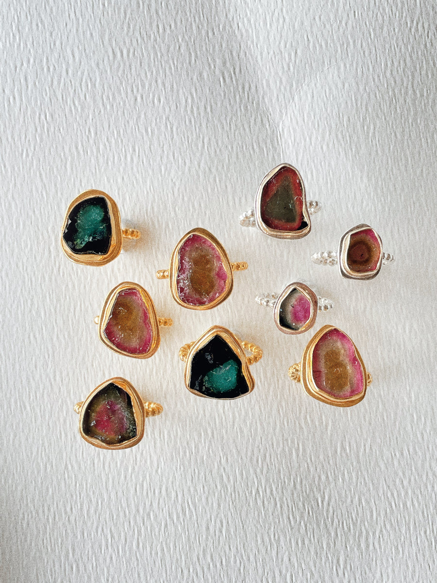 Watermelon Tourmaline Ring Size 5.5